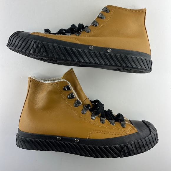 Converse Chuck 70 Bosey Hi Sneaker 168161C Wheat Leather Lined Mountain Custom - Picture 2 of 15